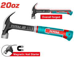 TOTAL 560g Claw Hammer | 355mm with Magnetic Nail Holder (THCH61020L)