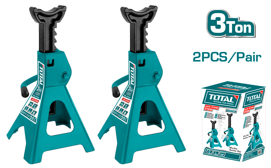 حامل الرافعة جك قطعتان – 3طن من توتال, ارتفاع قابل للتعديل 270ملم-410ملم