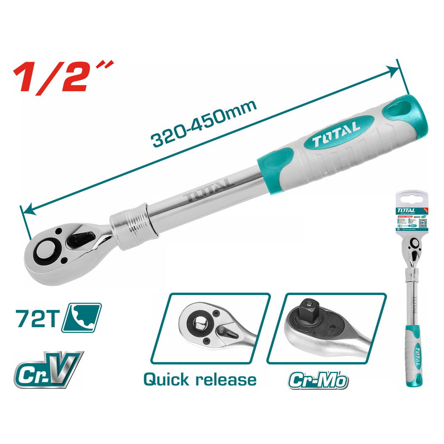 TOTAL 1/2″ Extendable Ratchet Wrench | THT106128L