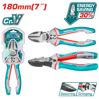 TOTAL High leverage diagonal cutting pliers 7" (THT230706S)