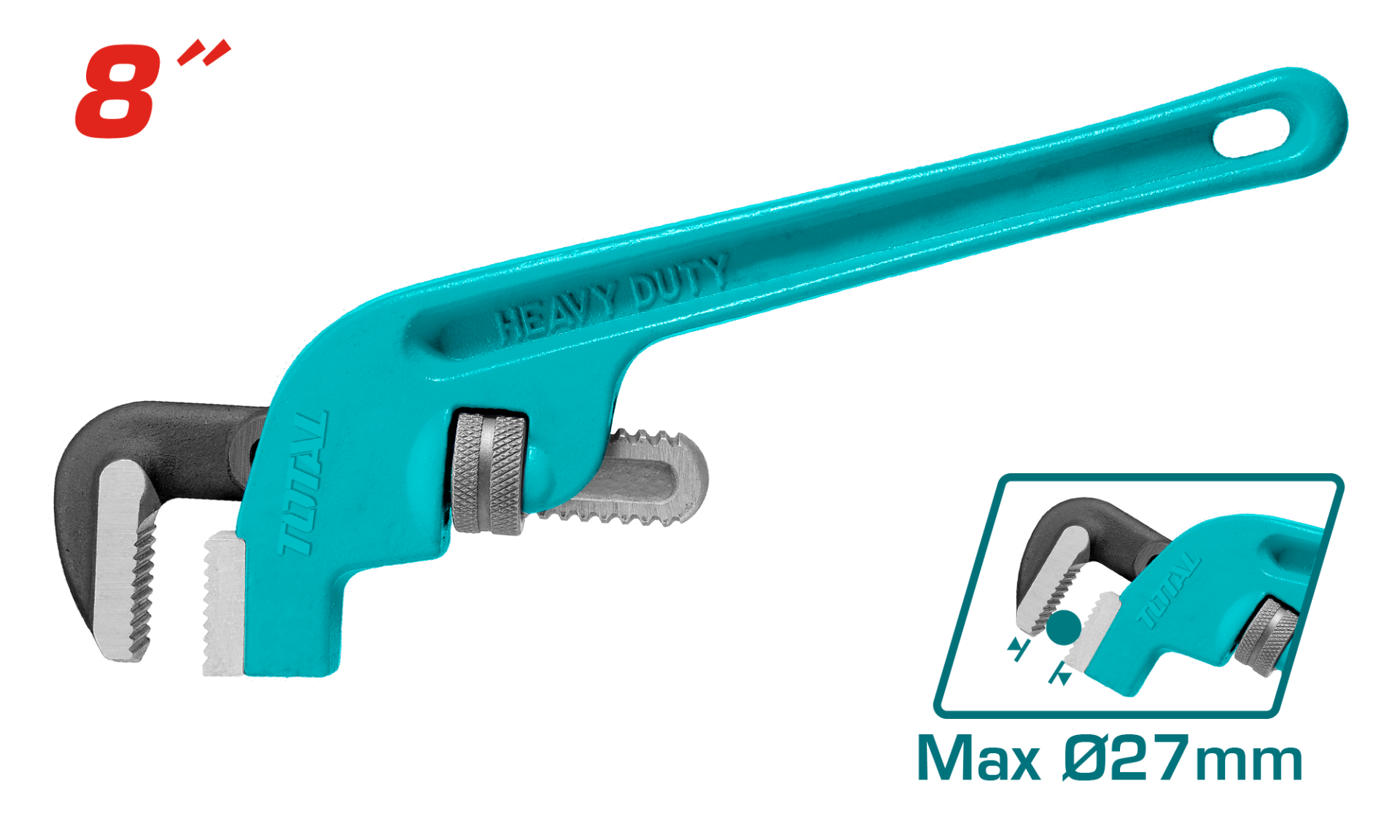 Total 8" Offset Pipe Wrench (THT373086) – Strong & Reliable