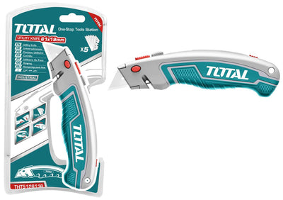TOTAL Utility Knife 61×19mm SK5 Blade + 6 Spare Blades