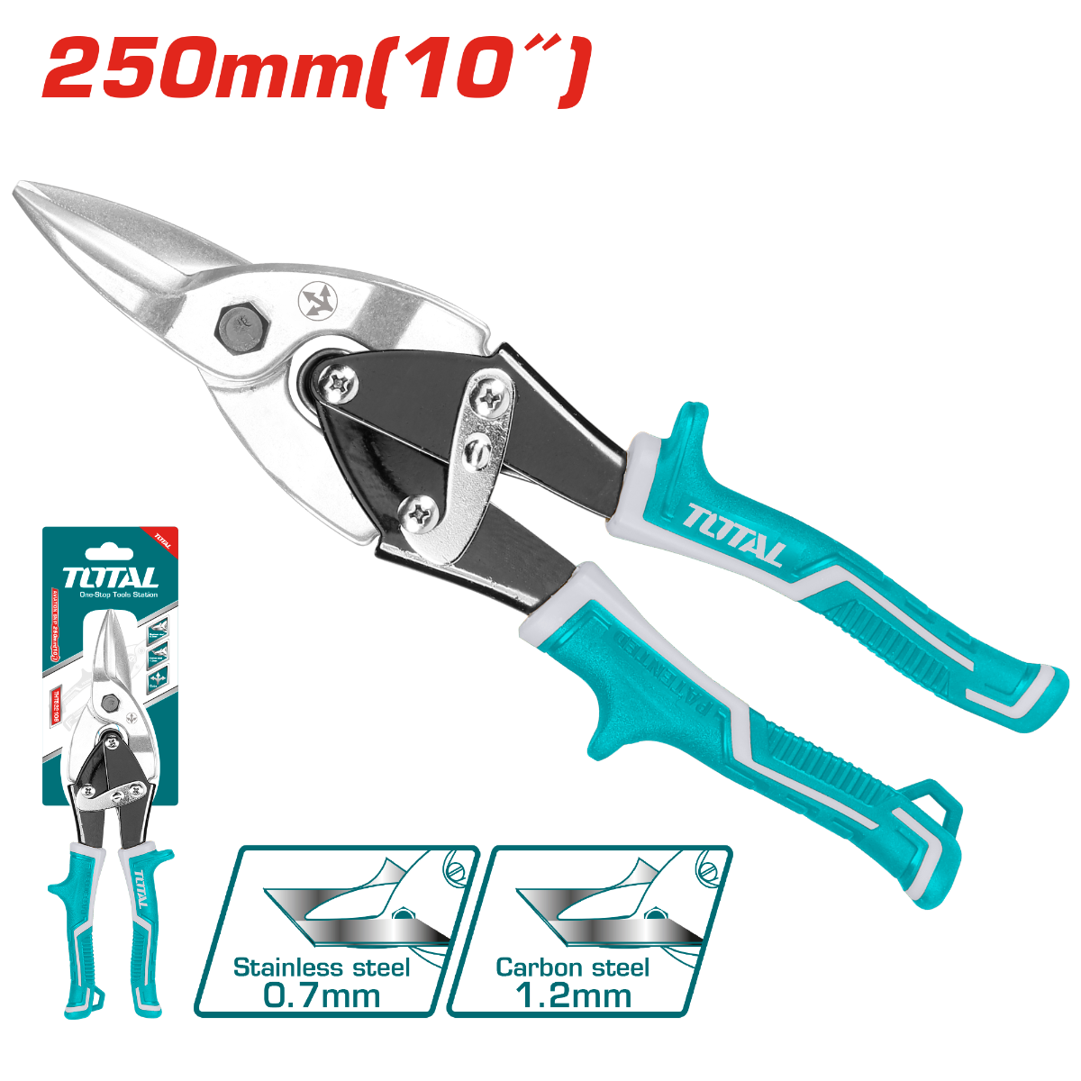 مقص صاج مستقيم 250ملم من توتال (THT522106)