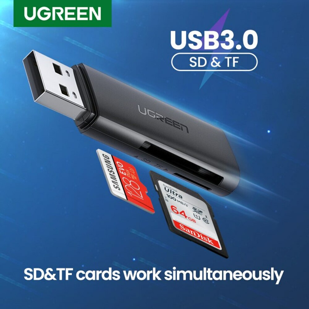 UGREEN USB 3.0 Dual SD/TF Card Reader.