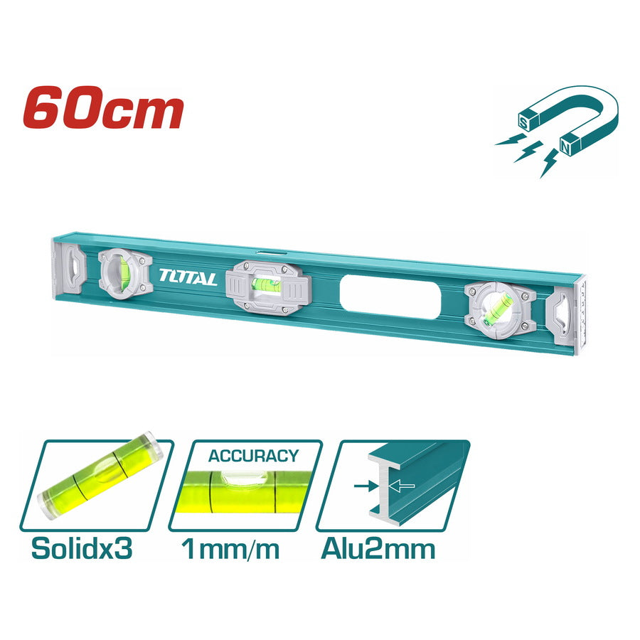 مستوى مغناطيسي توتال 60 سم (TMT26026) – دقة عالية