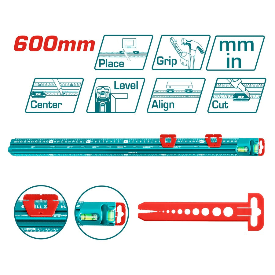 Total TMT646003 60cm Metal Ruler – Precision & Durability