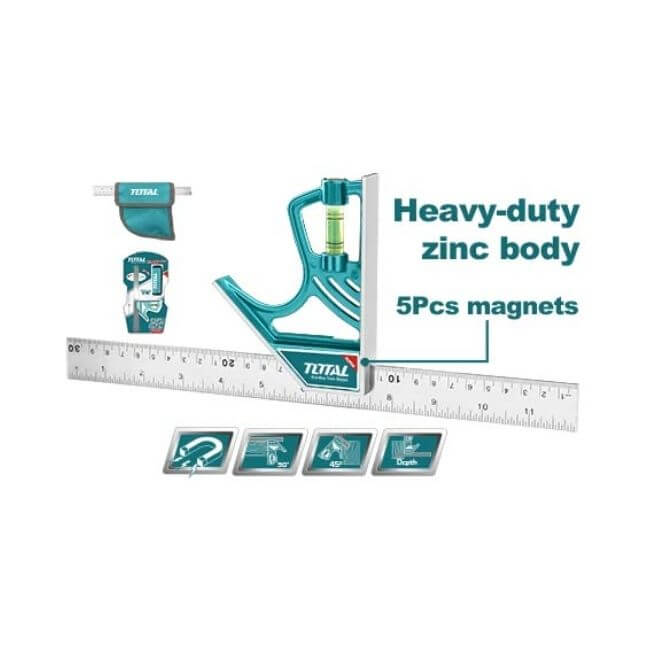 Total TMT653005 12” Magnetic Measuring Square – Precision & Stability