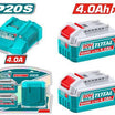 TOTAL P20S 20V Battery and Fast Charger Kit, 2 x 4.0Ah - TFBCPK2013