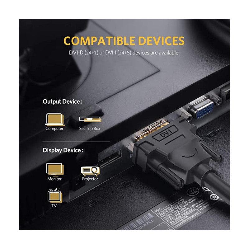 UGREEN DVI (24+1) Male to Male Gold Plated Cable - Black