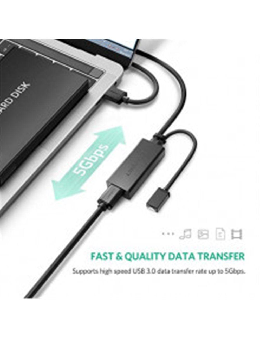 كابل تمديد USB 3.0 من يوجرين بطول 5 أمتار (أسود)