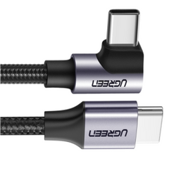 UGREEN USB-C 2.0 Male To Angled USB-C 2.0 Male 3A Data Cable(90°Angle) 2.00M - 50125
