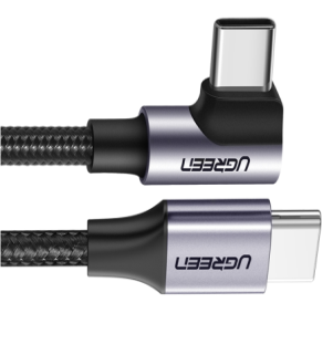 UGREEN USB-C 2.0 Male To Angled USB-C 2.0 Male 3A Data Cable(90°Angle) 2.00M - 50125