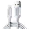 UGREEN USB-A to Lightning Cable 2.4A Max Silvery White 1m - 60161