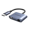 UGREEN Type C Male To 3.5mm Audio+ Type C Female Adapter With Chip Grey - 60164