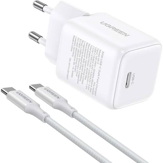 UGREEN 30W USB-C GaN Fast Charger Set White EU - 65013