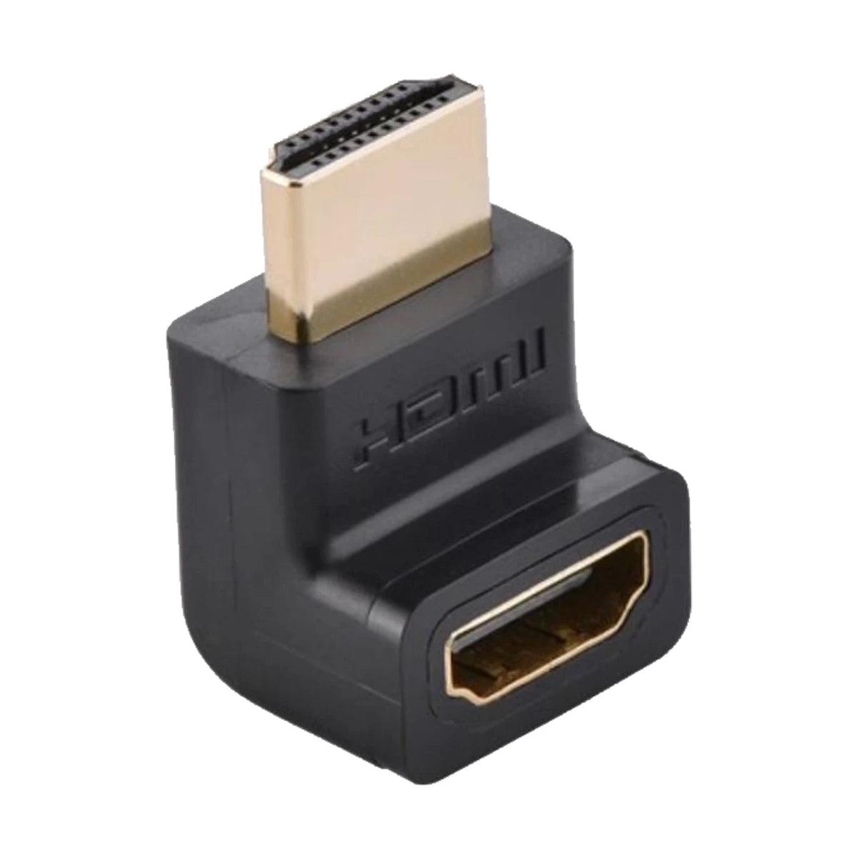 محول يوجرين HDMI ذكر إلى أنثى زاوية لأعلى - أسود