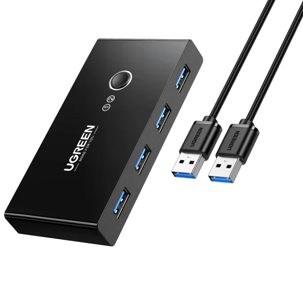 UGREEN USB 3.0 4-Port Switch with 2 USB Cables