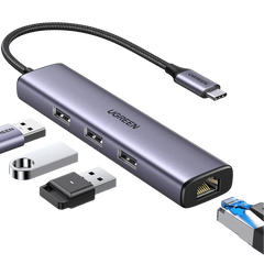 UGREEN USB C to Ethernet Adapter with 3 USB 3.0 Ports