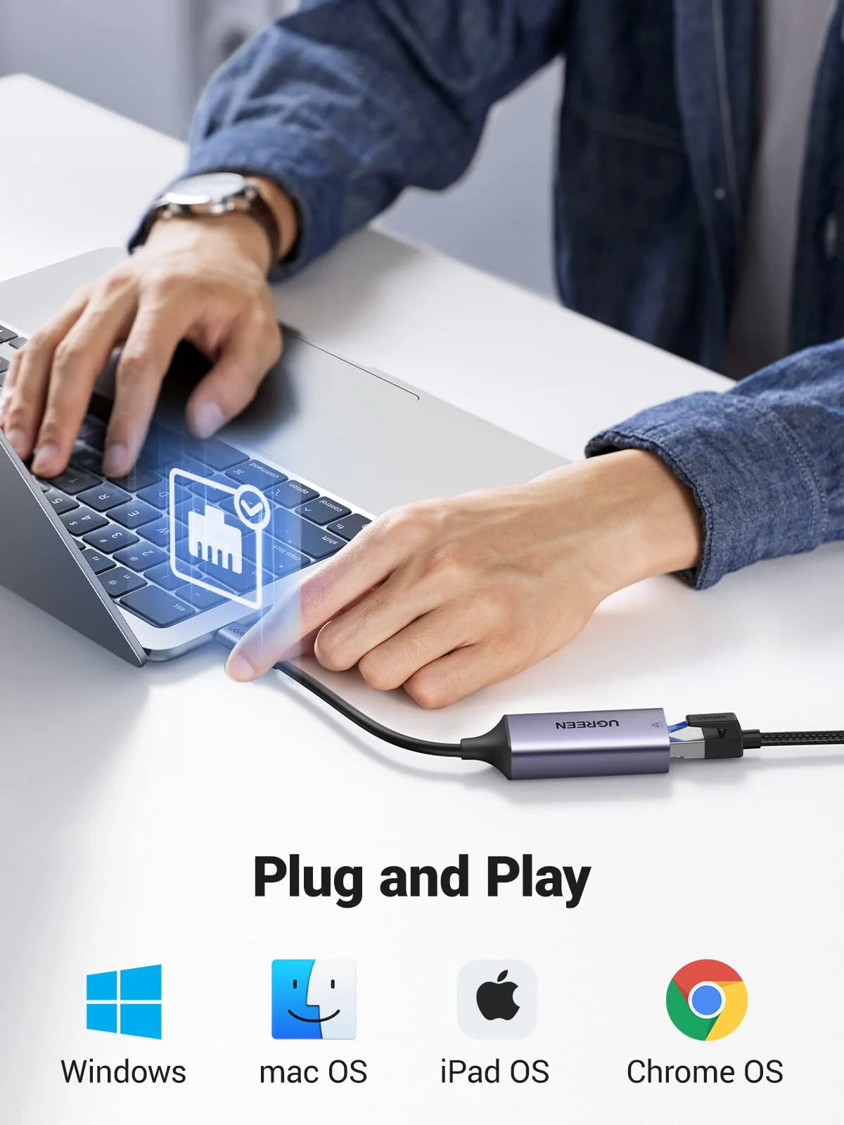 محول UGREEN USB-C إلى إيثرنت بسرعة 2.5Gbps