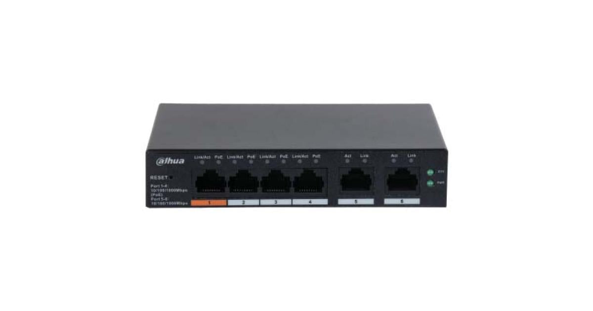 Dahua CS4006-4GT-60 6-Port Cloud Managed Desktop Gigabit Switch with 4-Port PoE