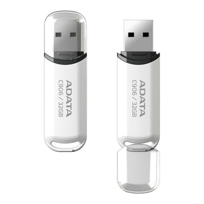 ADATA C906 32GB USB 2.0 Compact Design Flash Drive, White