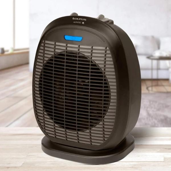 Taurus Tropicano 3.5 2400W Oscillating Fan Heater, Adjustable Thermostat, Brown Plastic Design