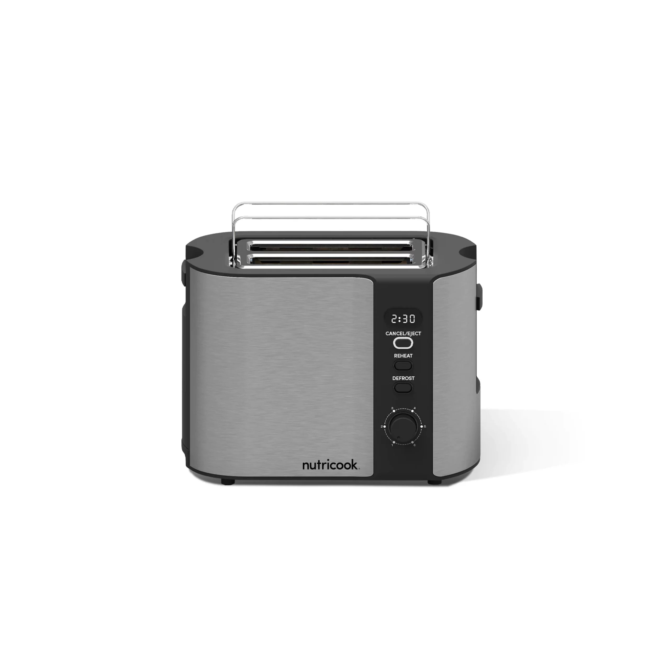 Nutricook Digital Toaster 2 Slice Stainless Steel LED / 800 Watt - Silver