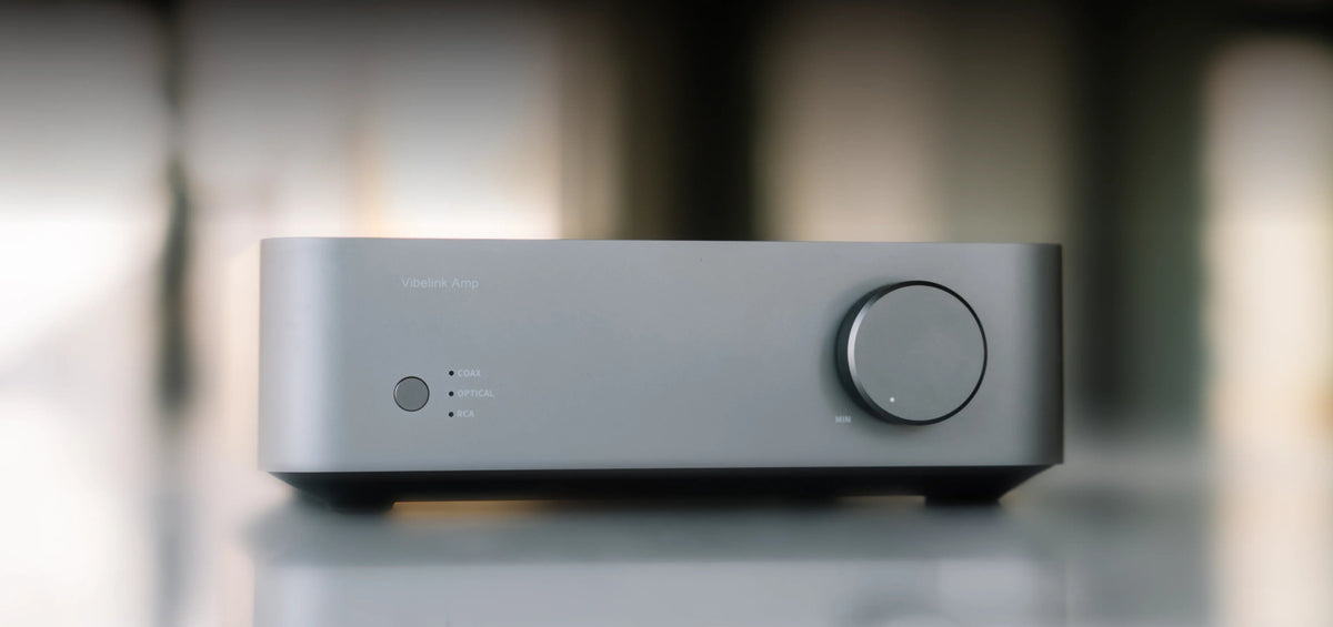 WiiM Vibelink Amp Stereo Power Amplifier, 100W per Channel at 8 Ohms - Space Grey