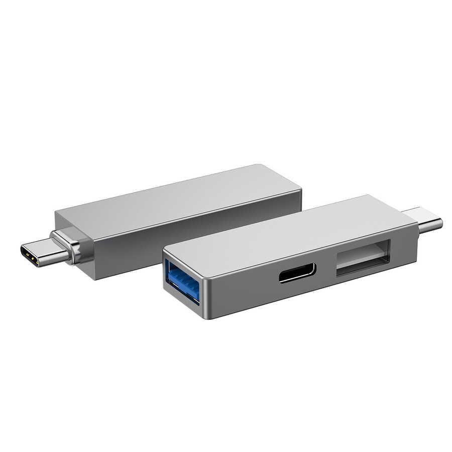 Wiwu Alpha T02 Pro 3 in 1 Type-C Hub Usb Coupler with PD Port