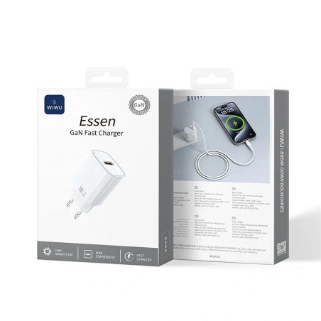 WiWU 18W Essen GaN Fast USB Wall Charger – UK & AU Plug
