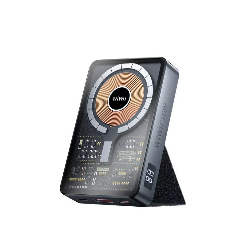 WiWU JC-21 22.5w 10000mAh Transparent Magnetic Power Bank - Black