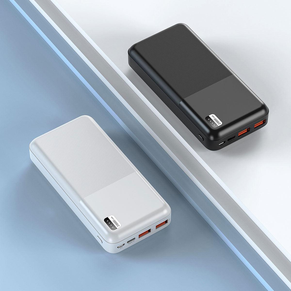 باور بانك محمول Xipin PX722 ثنائي USB بسعة 20000 مللي أمبير في الساعة مع مؤشر ضوئي LED للشحن السريع
