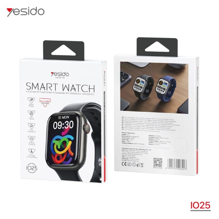 YESIDO Smartwatch 2.02" Bluetooth NFC Waterproof IPX5
