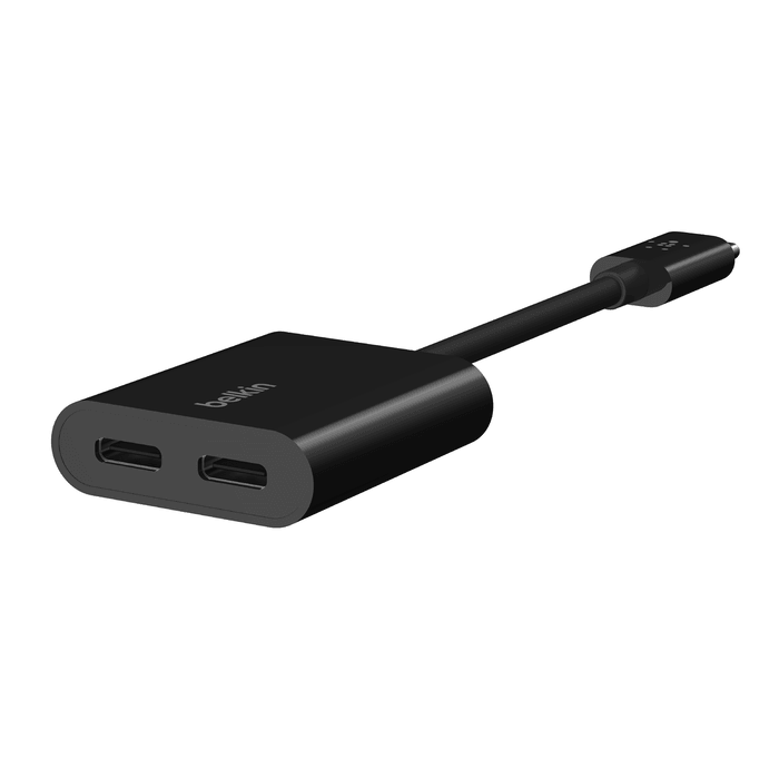 Belkin USB C Audio & Charge Adapter 60W Fast Charging - Black