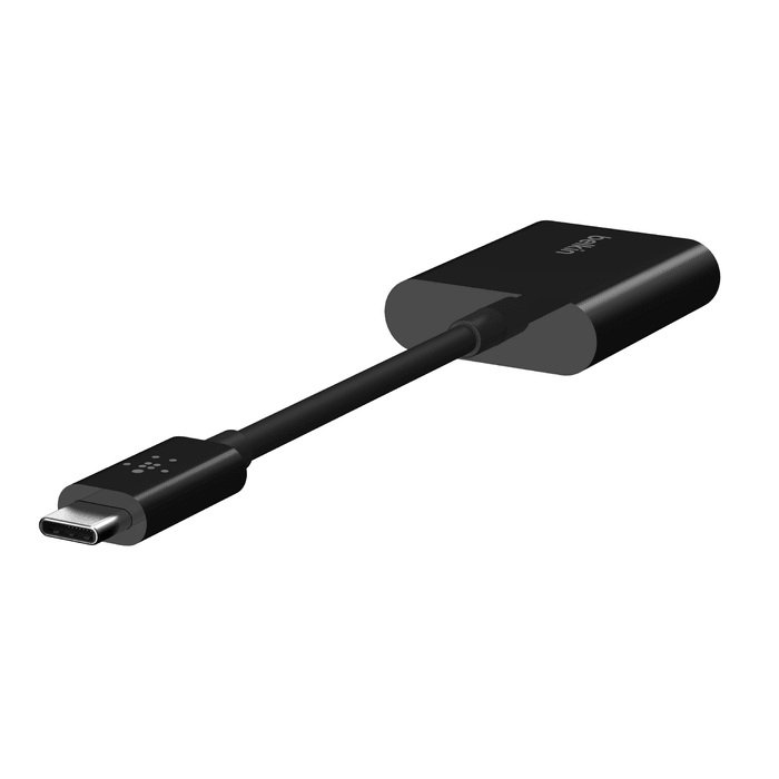 Belkin USB C Audio & Charge Adapter 60W Fast Charging - Black