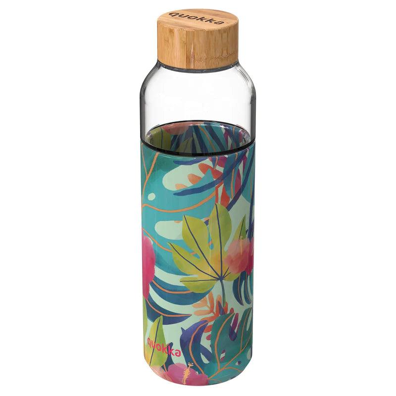 QUOKKA Glass Bottle with Silicone Cover Flow 660 ml Tropical