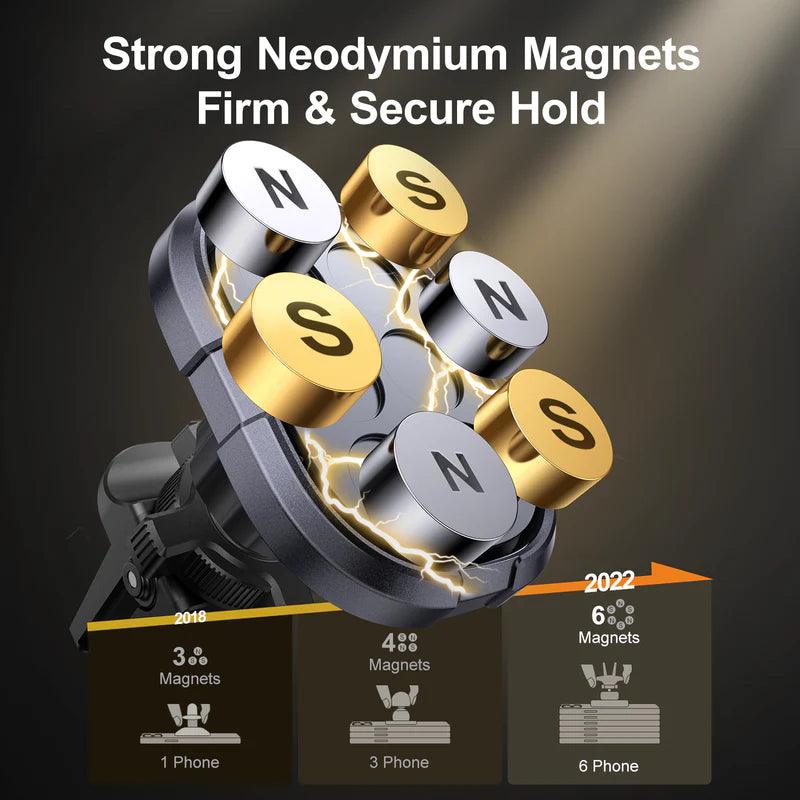 حامل الهاتف المغناطيسي للسيارة من جوي روم آمن ومريح - أسود