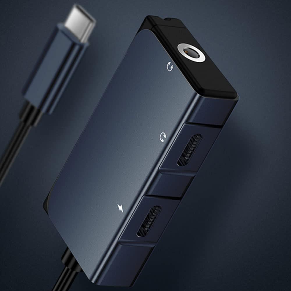 محول صوت ويوو برو من تايب سي إلى تايب سي و3.5 مم - رمادي LT02