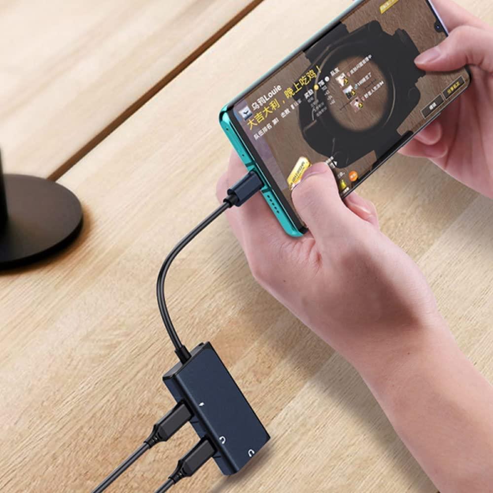 محول صوت ويوو برو من تايب سي إلى تايب سي و3.5 مم - رمادي LT02