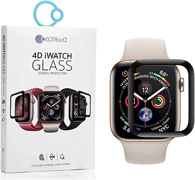 واقي شاشة Coteetci 4D كامل من الزجاج (42 مم) لساعة Apple Watch