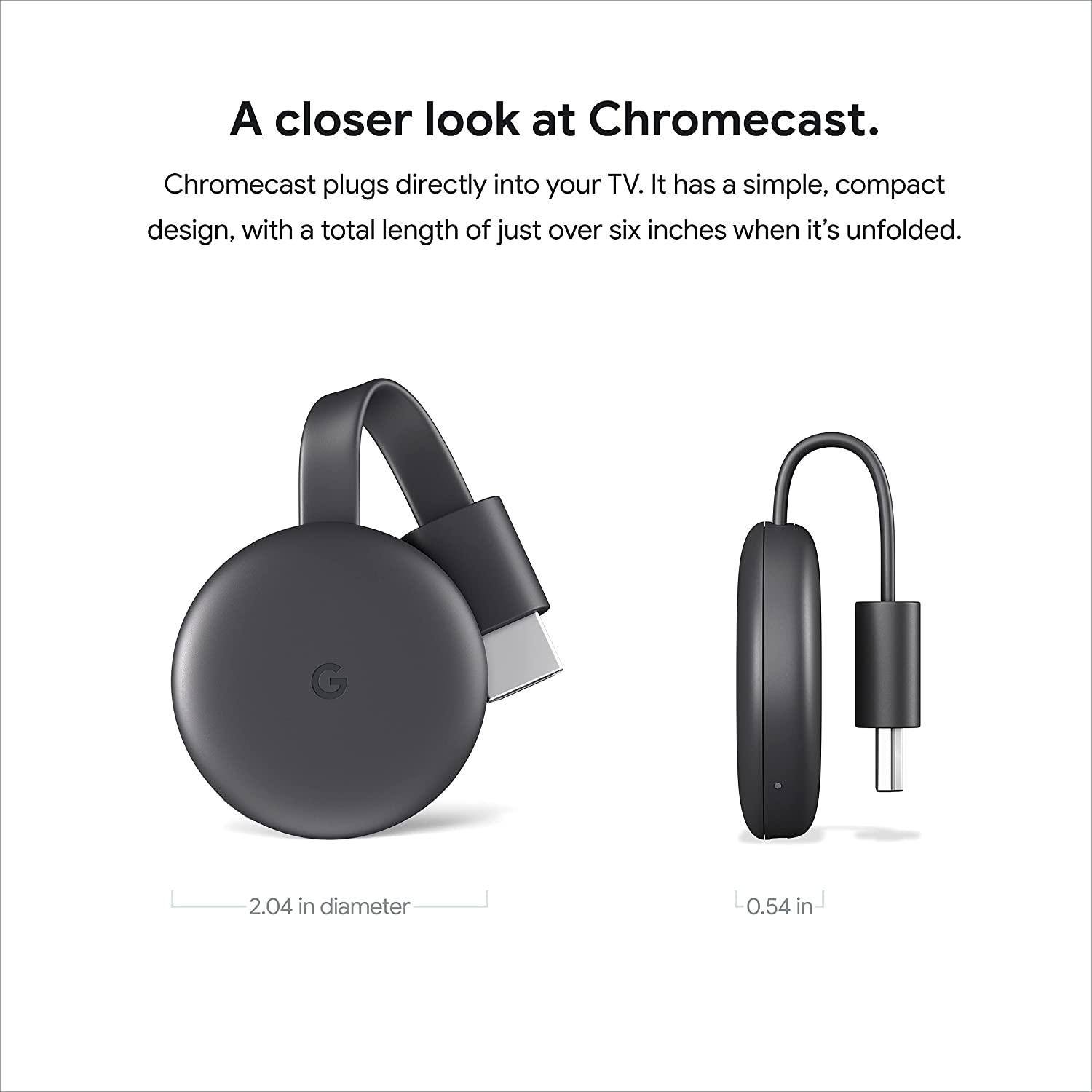 Google Chromecast - جهاز بث مع كابل HDMI