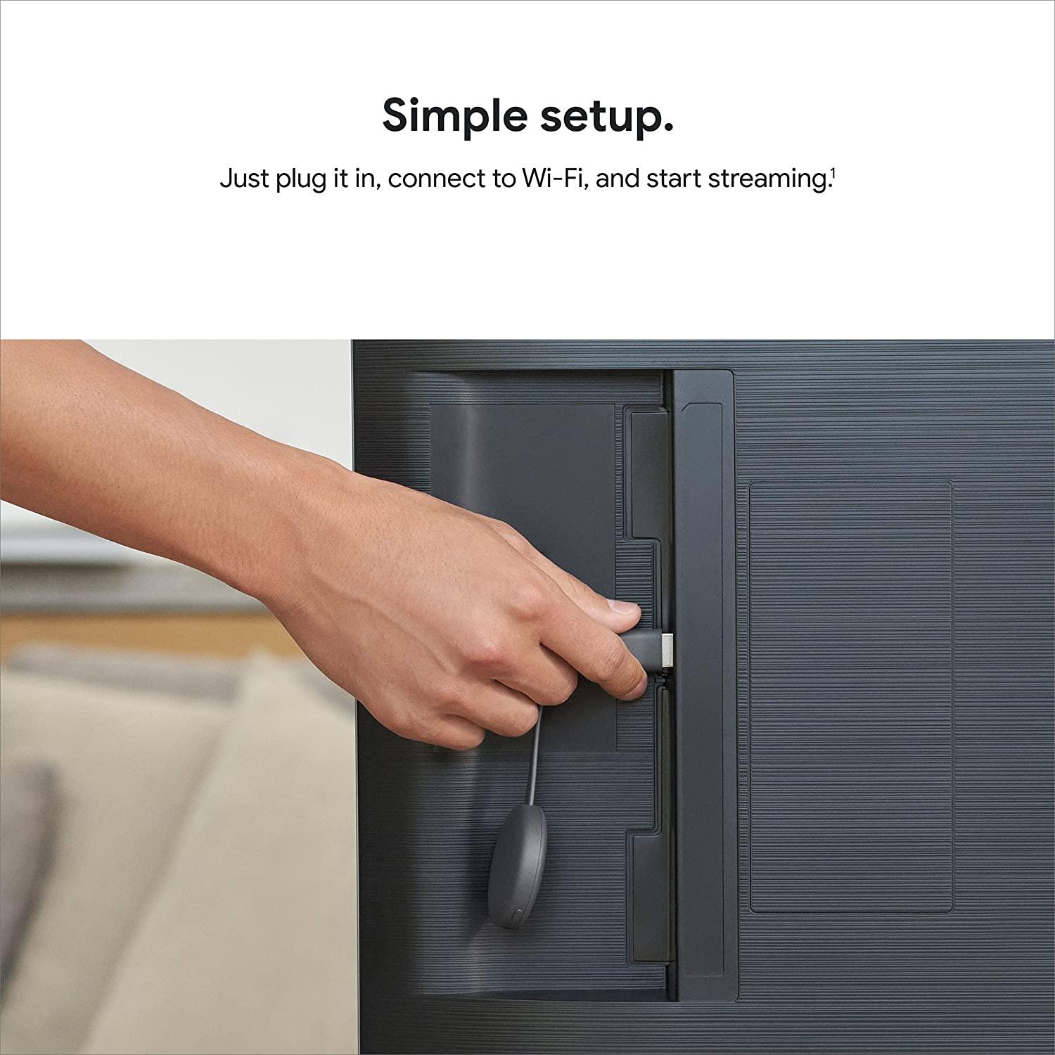 Google Chromecast - جهاز بث مع كابل HDMI