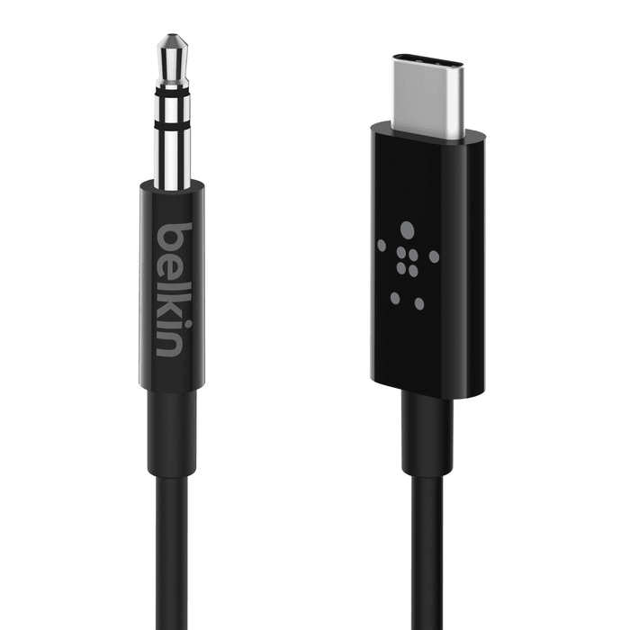 Belkin RockStar USB C to 3.5mm Audio Cable High Quality Sound - Black