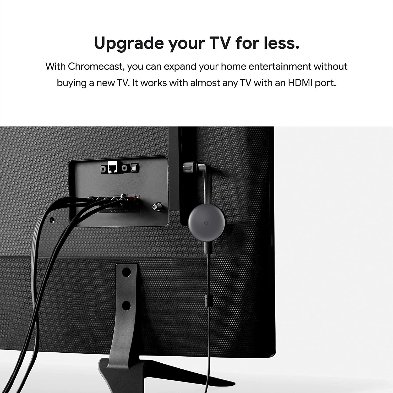 Google Chromecast - جهاز بث مع كابل HDMI