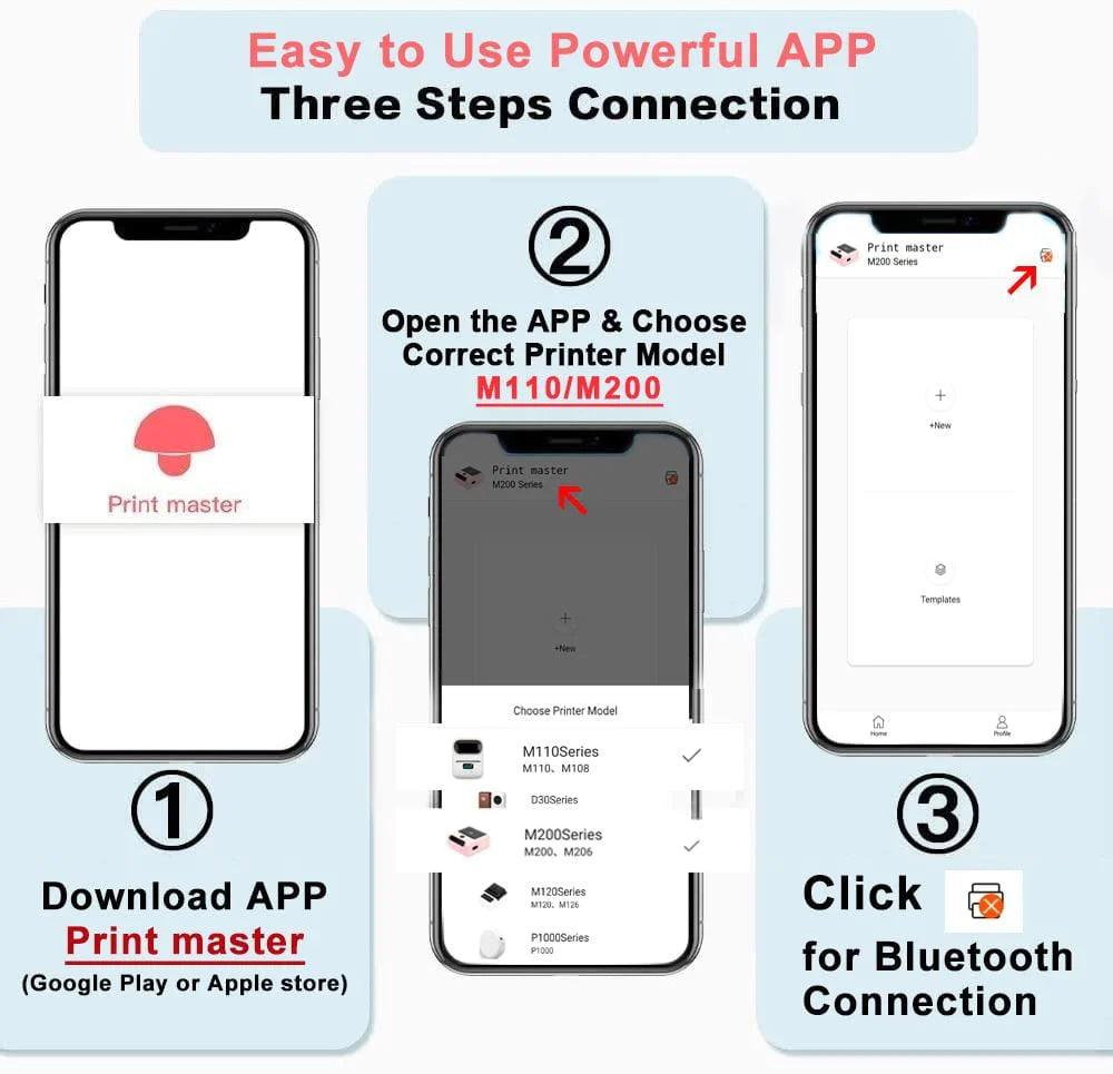 ملصق Phomemo أبيض مربع مقاس 50 × 30 مم لـ M110