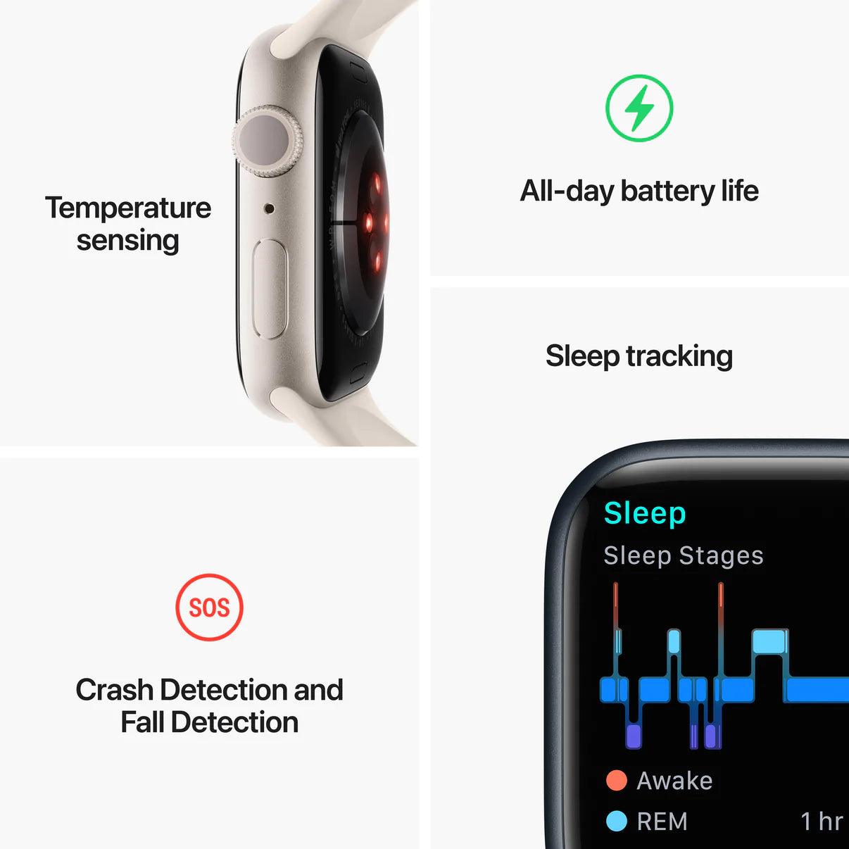 Apple Watch Series 8 GPS 45mm Aluminium Case with Sport Band