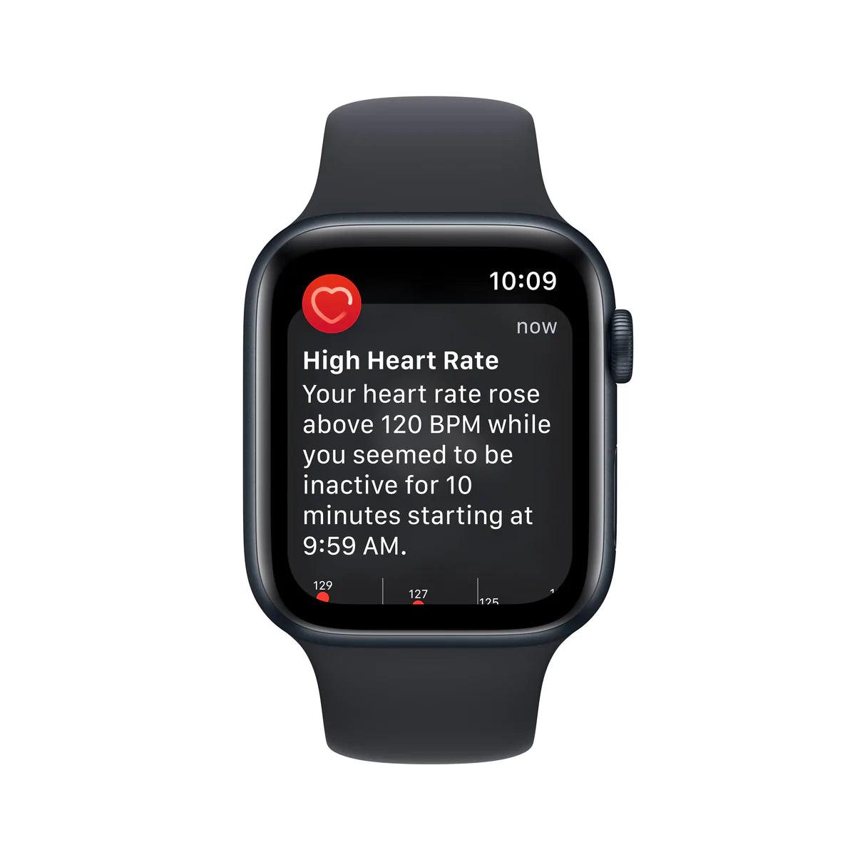 ساعة Apple Watch SE الجيل الثاني GPS 44 مم هيكل من الألومنيوم مع حزام رياضي