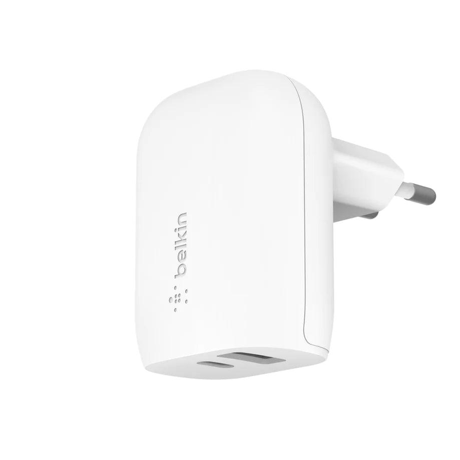 Belkin 32W PD Dual Home Charger 20W USB C & 12W USB A - White