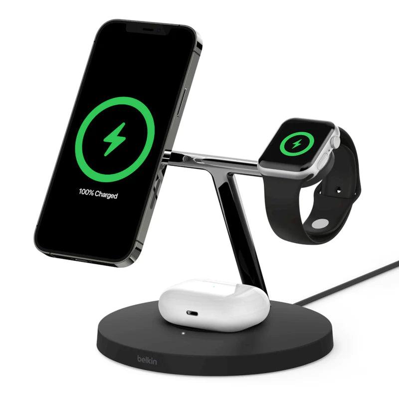 Belkin 3 in 1 15W MagSafe Wireless Charger for Apple Devices - Black