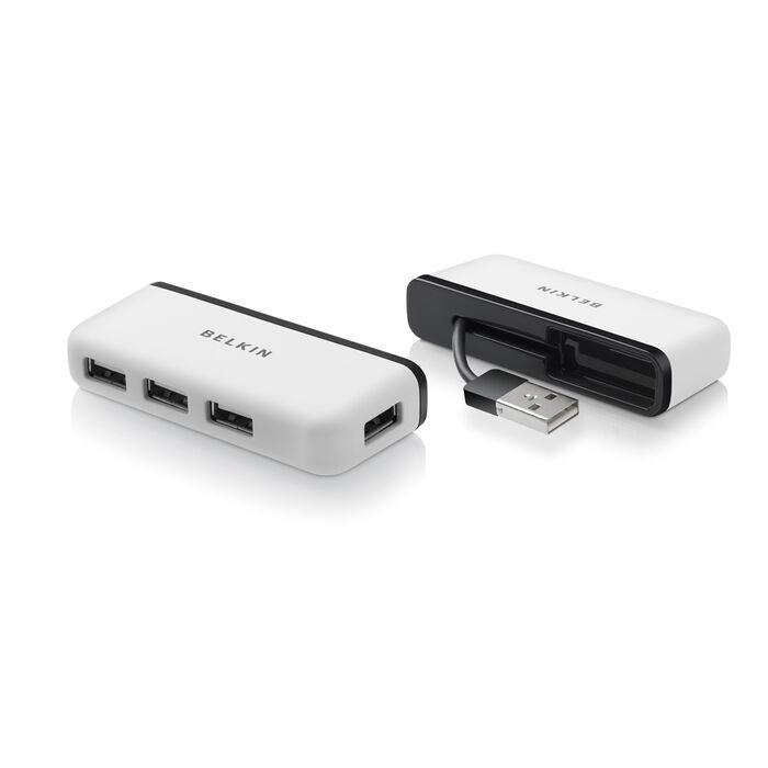 Belkin 4 Port Travel Hub Portable USB Expansion - White